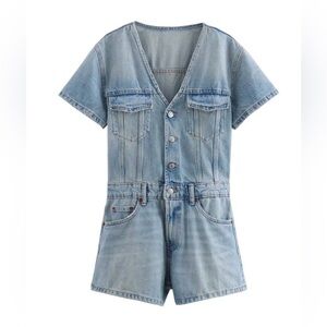 Light Blue Denim Short Jumper